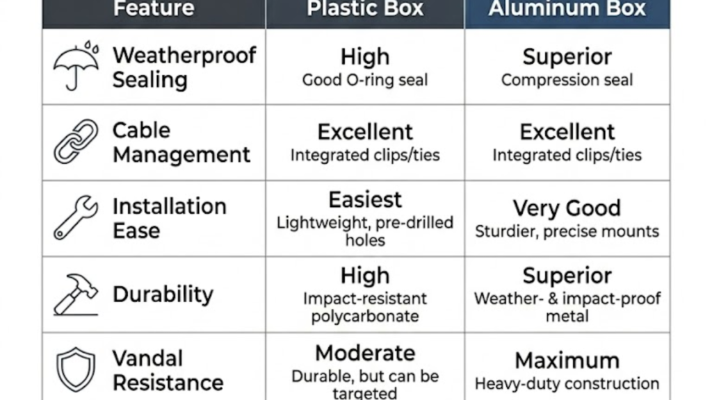 Comparison: Plastic vs. Aluminum Junction Boxes