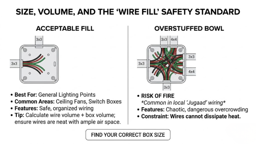 Size, Volume, and the "Wire Fill" Safety Standard | junction box electrical