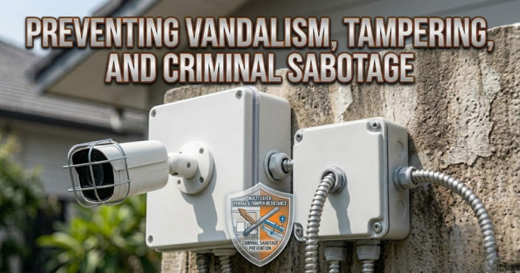Preventing Vandalism, Tampering, and Criminal Sabotage | outdoor security camera junction box