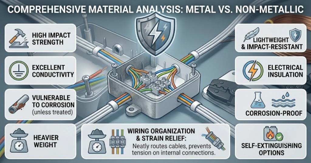 Comprehensive Material Analysis: Metal vs. Non-Metallic | junction box electrical wiring