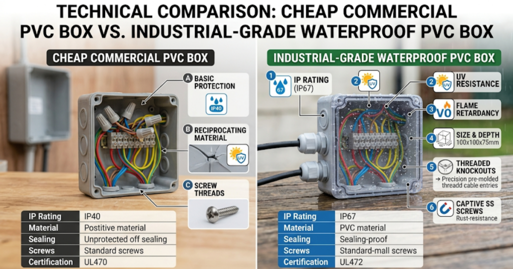 Technical Comparison: Cheap Commercial PVC Box vs. Industrial-Grade Waterproof PVC Box