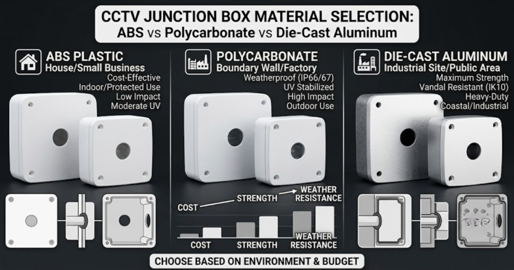 Material Selection: ABS Plastic vs Polycarbonate vs Die-Cast Aluminum